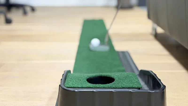 Mini golf putting green in the Webzenz office