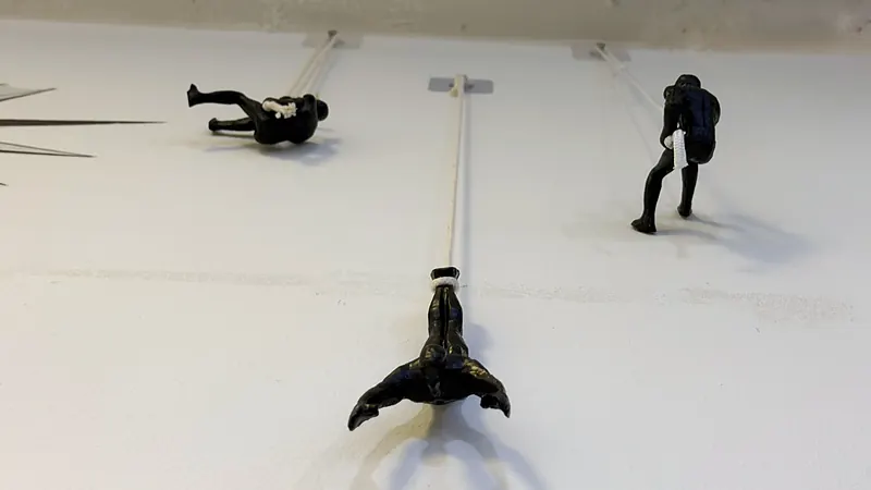 Climbing figures on the wall in the Webzenz office